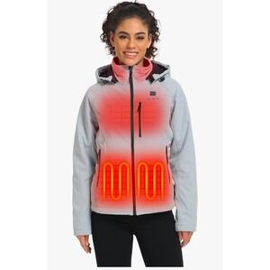 ORORO Womens Slim Fit Heated Jacket Gray 4-Zone Battery Included 2201-101-2503 S